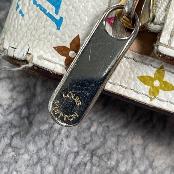 Louis Vuitton White Multicolor Eugenie Long Pushlock Wallet Takashi Murakami - Picture 6 of 17